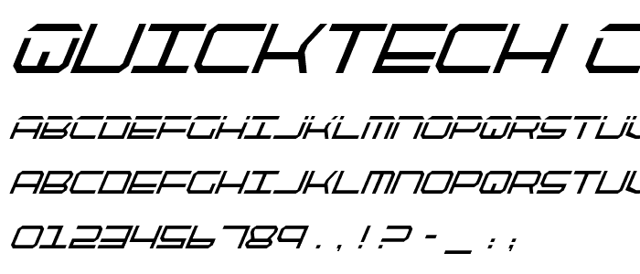 QuickTech Condensed Italic font